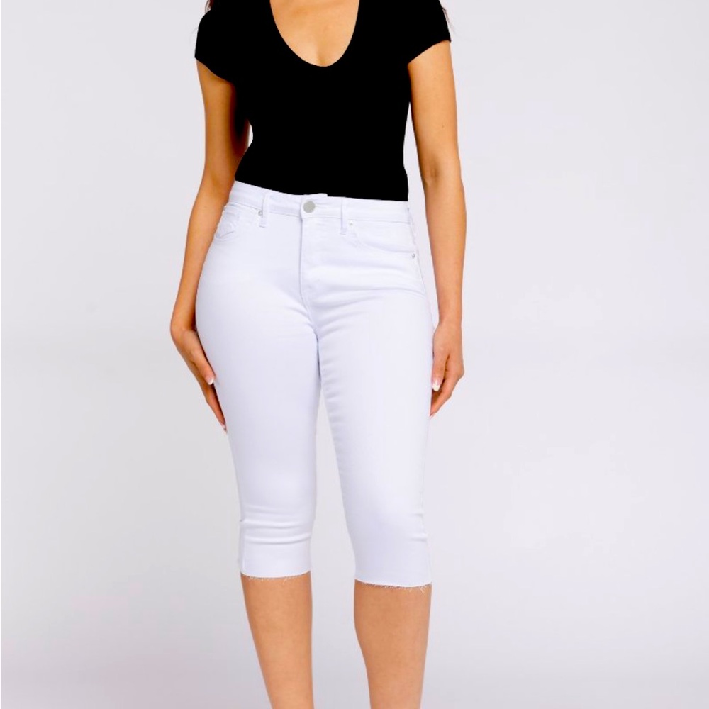 Seven 7 HIGH RISE BREEZY CROPPED JEAN White Size 6